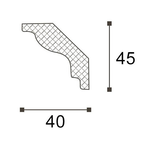 Потолочный плинтус NMC Nomastyl MT белый полистирол 40х45 мм 200 см