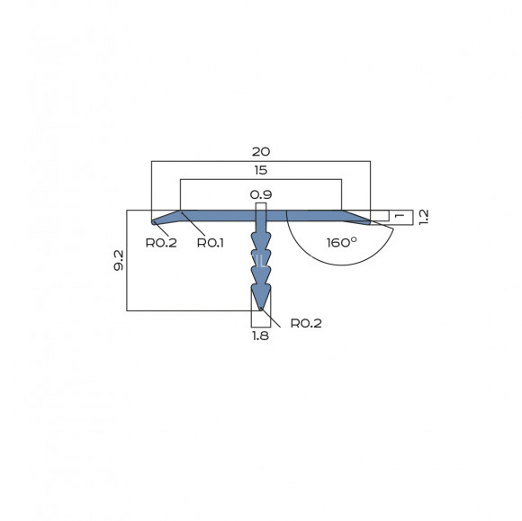 Т-профиль алюминиевый 20 мм NEEXY PV102-05 BG золото блестящее 2.7 м