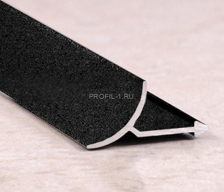 Внутренний профиль для плитки алюминий ПО-В9 черный муар  2,7 м Внутренний профиль для плитки алюминий ПО-В9 черный муар  2,7 м