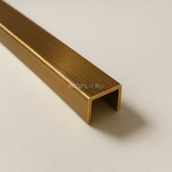 Латунный П-образный профиль PU 12 OA 12х12х12 антик 2,7м