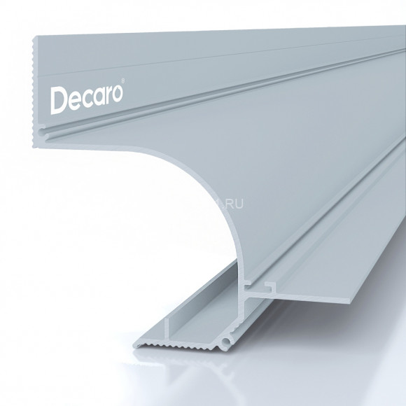 Алюминиевый теневой плинтус потолочный Decaro Engineering D006 под покраску с возможностью LED подсветки 2м