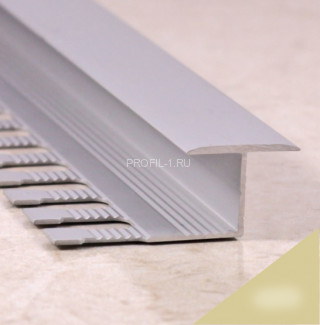 Алюминиевый Т-образный профиль закладной 16 мм ПЗ-10 бронза матовая 2,7 м