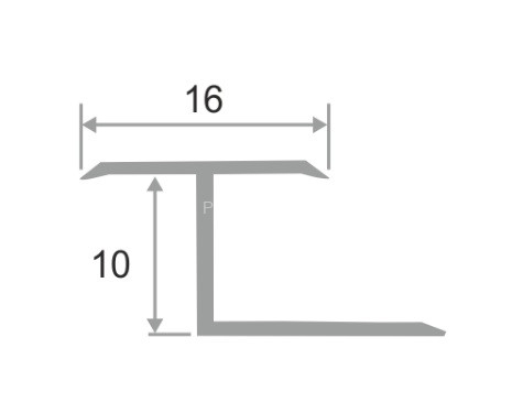 Алюминиевый Т-образный профиль закладной 16 мм ПЗ-10 бронза матовая 2,7 м