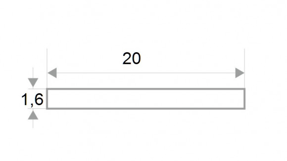Алюминиевая полоса 20 мм графит муар (1,6 мм) 2,5м