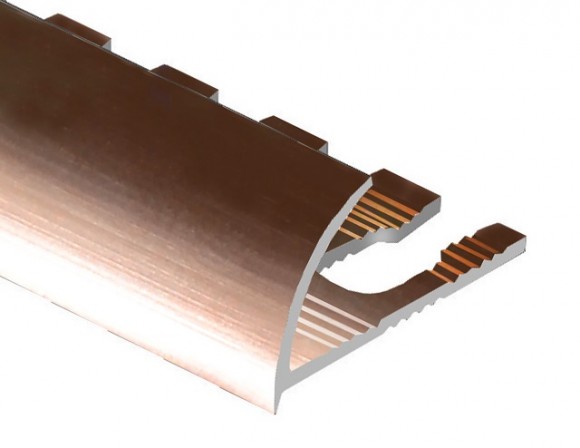 Профиль для плитки С-образный алюминий гибкий 10 мм PV20-15 розовый блестящий 2,7 м