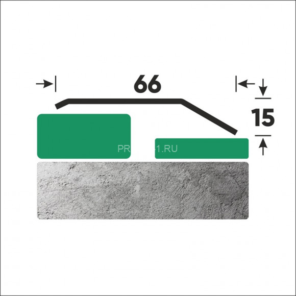 Разноуровневый порог из нержавеющей стали 66x15 мм FAP 15 GP золото полированное 270 см