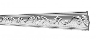 Потолочный плинтус Glanzepol GP-26 белый полистирол 118х54 мм 2 м