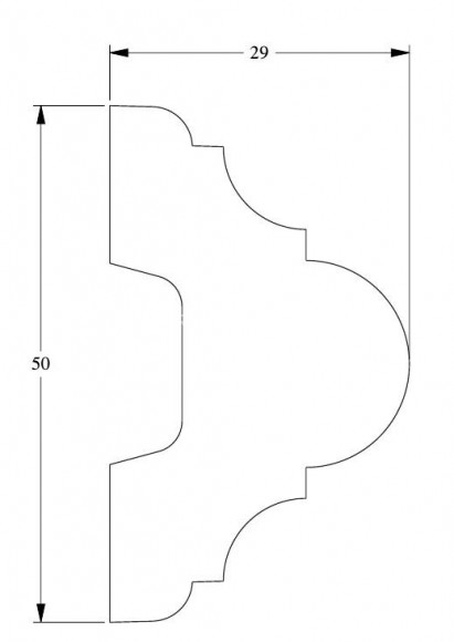 Молдинг Orac Decor Purotouch P4020 белый полиуретан 50х29 мм 2м