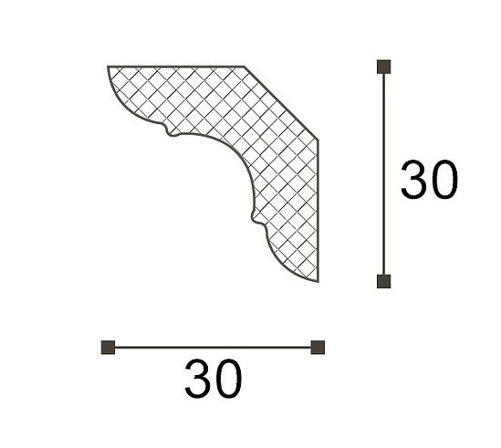 Потолочный плинтус NMC Nomastyl MP белый полистирол 30х30 мм 200 см