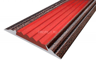 Алюминиевый порог 46 мм с резиновой вставкой одноуровневый АП-46-Антик медь-красный 3,0 м Алюминиевый порог 46 мм с резиновой вставкой одноуровневый АП-46-Антик медь-красный 3,0 м