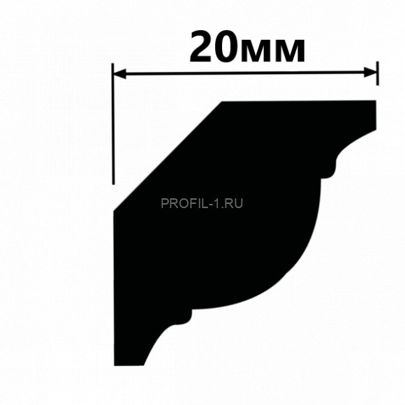 Потолочный плинтус HiWood CI20V1 белый 20х20 мм 2 метра Потолочный плинтус HiWood CI20V1 белый 20х20 мм 2 метра