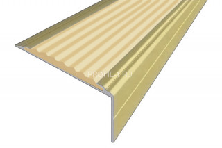 Алюминиевый угол-порог 26х50 мм с резиновой вставкой АУ-50-Анод золото-бежевый 2,0 м