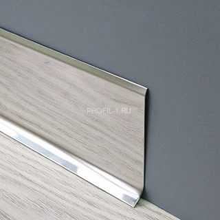 Напольный плинтус из нержавеющей стали 60 мм SY044-60H серебро глянец 2.5 м
