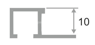 Алюминиевый П-профиль 10х10 мм ПО-П10х10 черный муар 2,7 м Алюминиевый П-профиль 10х10 мм ПО-П10х10 черный муар 2,7 м