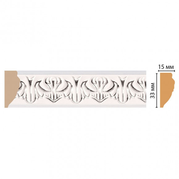 Молдинг DECOMASTER 101B-60 ДМ (33x15x2400) цвет Белый Молдинг DECOMASTER 101B-60 ДМ (33x15x2400) цвет Белый
