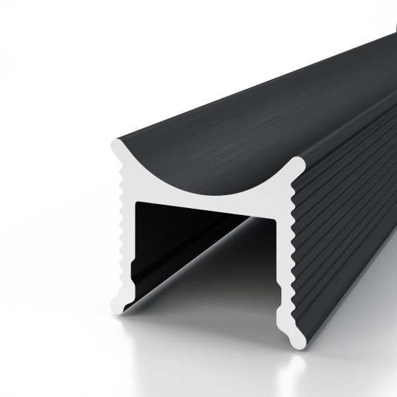 Алюминиевый разделительный профиль теневой Decaro Engineering D007A Black черный с возможностью LED подсветки 3м