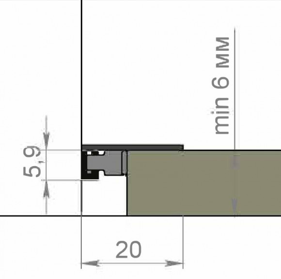 Алюминиевый микроплинтус Диал МП-6 черный 3 м