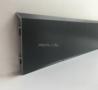 Напольный плинтус алюминиевый с кабель-каналом 100 мм ПТ-110 черный 3 м