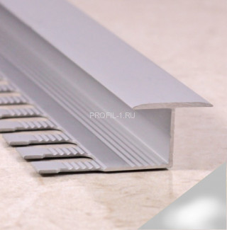 Алюминиевый Т-образный профиль закладной 16 мм ПЗ-10 серебро глянец 2,7 м Алюминиевый Т-образный профиль закладной 16 мм ПЗ-10 серебро глянец 2,7 м
