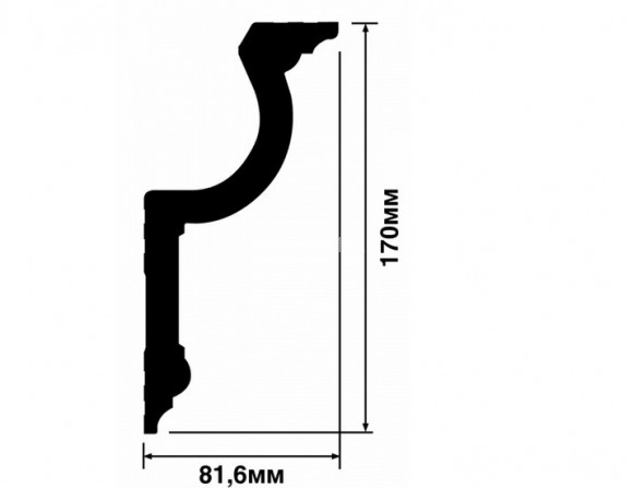 Потолочный плинтус 170х82 мм HiWood A188 белый 2 м Потолочный плинтус 170х82 мм HiWood A188 белый 2 м