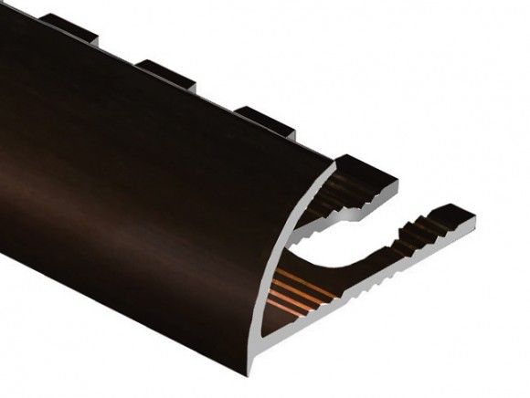 Профиль для плитки С-образный алюминий гибкий 10 мм PV20-11 коричневый блестящий 2,7 м