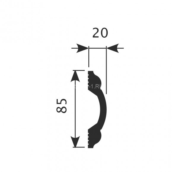 Молдинг Cosca MX-019 белый полистирол 20х85 мм 2м
