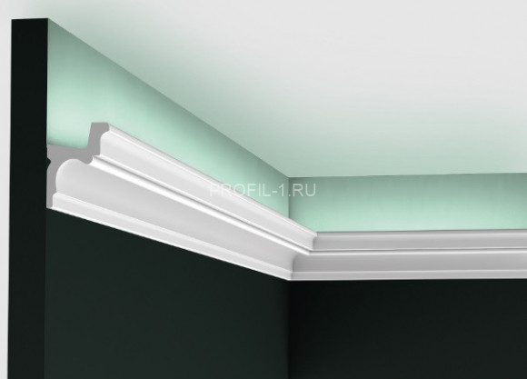 Потолочный плинтус Orac Decor Purotouch C323 белый полиуретан 55х42 мм 2м