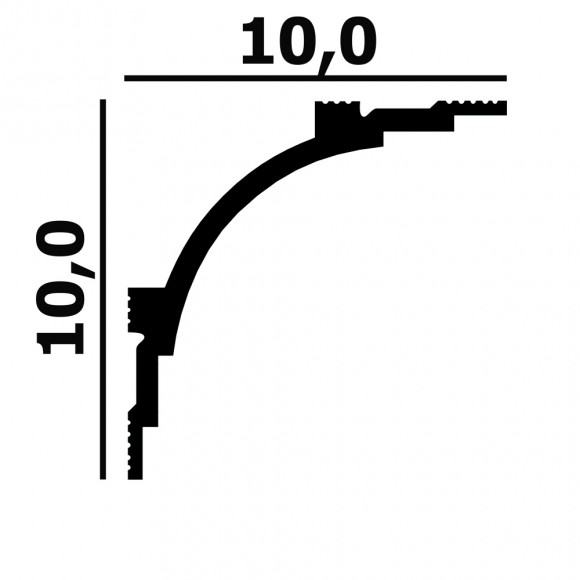 Потолочный плинтус Перфект Плюс P99 белый ударопрочный 100х100 мм 2 м
