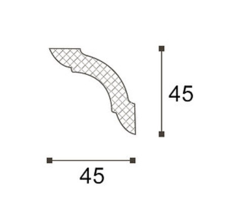 Потолочный плинтус NMC Nomastyl МХ белый полистирол 45х45 мм 200 см