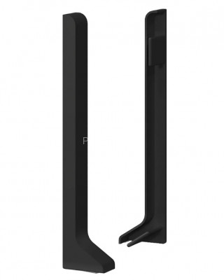 Комплект заглушек алюминиевых для плинтуса Laconistiq Adhesive 60 (левая+правая) черный 60х10 мм