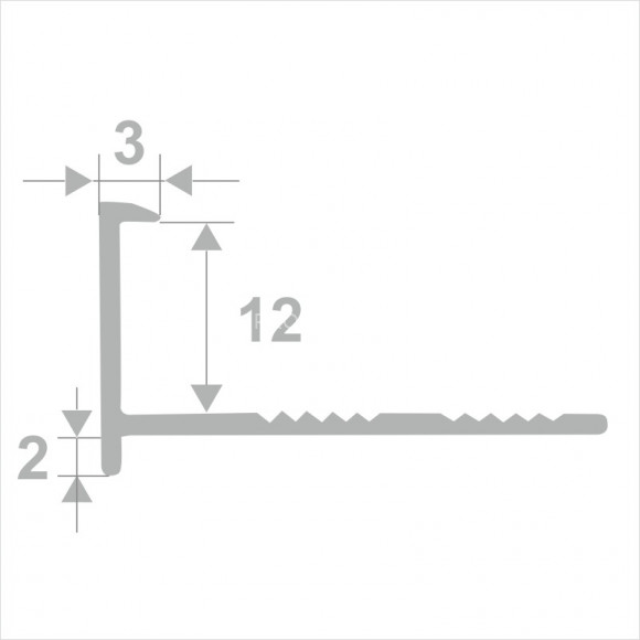 Алюминиевый L-профиль 12 мм ПО-203 черный муар 2.7 м Алюминиевый L-профиль 12 мм ПО-203 черный муар 2.7 м