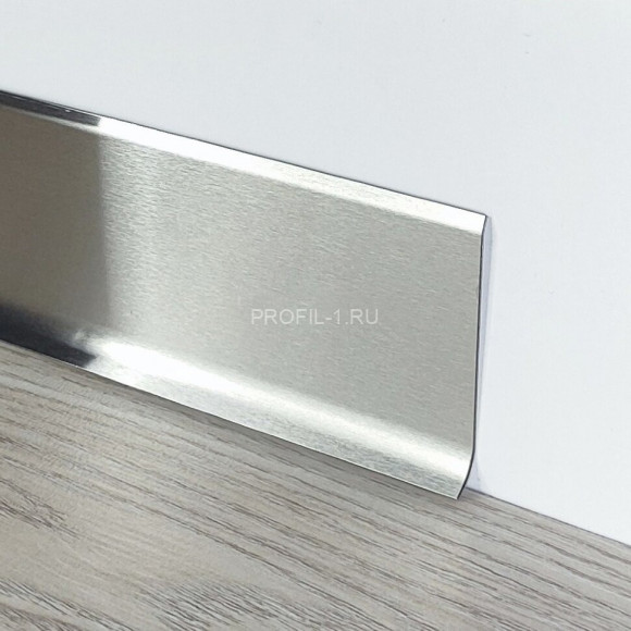 Напольный плинтус из нержавеющей стали 60 мм SY044-60H серебро глянец браш 2.5 м
