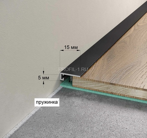 Алюминиевый микроплинтус Laconistiq micro 15 classic черный 2,45 м Алюминиевый микроплинтус Laconistiq micro 15 classic черный 2,45 м