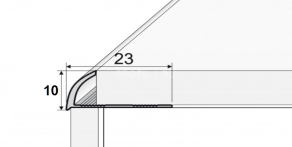 Алюминиевый С-образный профиль 10 мм Effector 3,0 м A 53.07 инокс