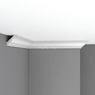 Плинтус потолочный 55х58х2400 мм Decomaster 96610 из полиуретана белый под покраску Плинтус потолочный 55х58х2400 мм Decomaster 96610 из полиуретана белый под покраску