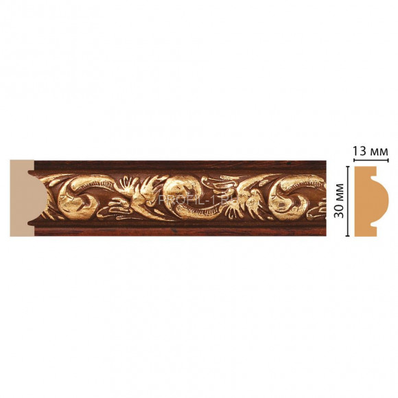 Молдинг DECOMASTER 157-1084 ДМ (30x13x2400) цвет Красное дерево с золотом Молдинг DECOMASTER 157-1084 ДМ (30x13x2400) цвет Красное дерево с золотом