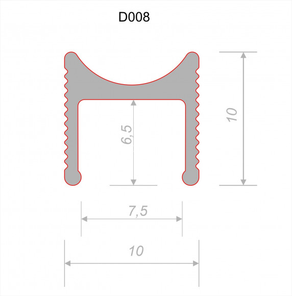 Алюминиевый разделительный профиль теневой Decaro Engineering D008A Black черный 3м