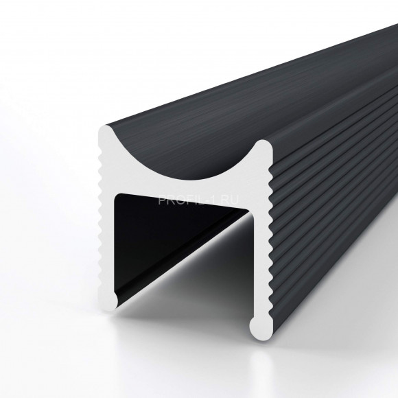 Алюминиевый разделительный профиль теневой Decaro Engineering D008A Black черный 3м
