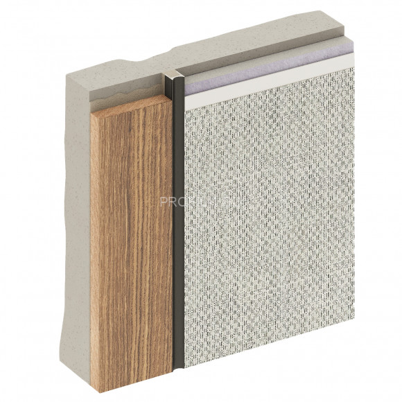 Алюминиевый разделительный профиль теневой Decaro Engineering D008A Black черный 3м