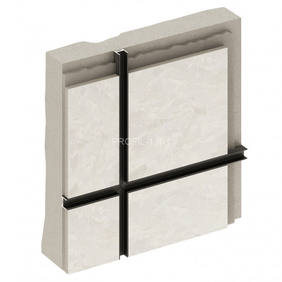 Алюминиевый разделительный профиль теневой Decaro Engineering D008A Black черный 3м