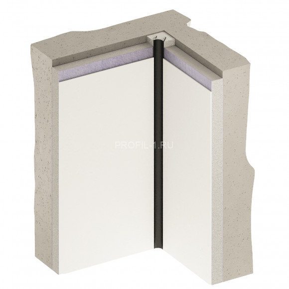 Алюминиевый разделительный профиль теневой Decaro Engineering D008A Black черный 3м