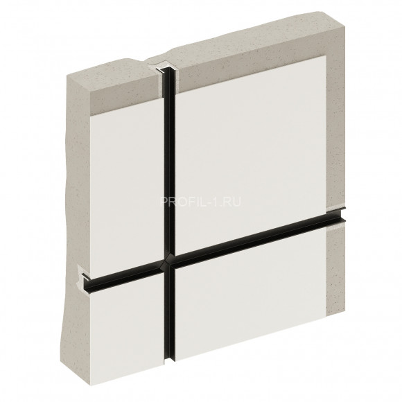 Алюминиевый разделительный профиль теневой Decaro Engineering D008A Black черный 3м