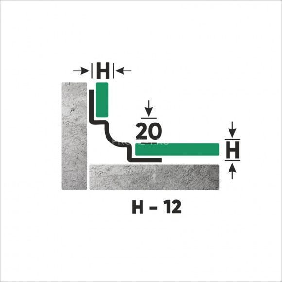 Профиль из нержавеющей стали угловой внутренний закладной округлый 12 мм FWM 12 P полированная сталь 270 см
