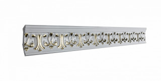 Потолочный плинтус Glanzepol GP-28 GOLD белый полистирол 96х53 мм 2 м