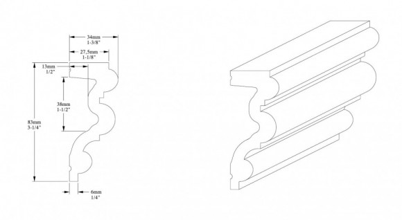 Молдинг Orac Decor Purotouch P4025 белый полистирол 83х34 мм 2м