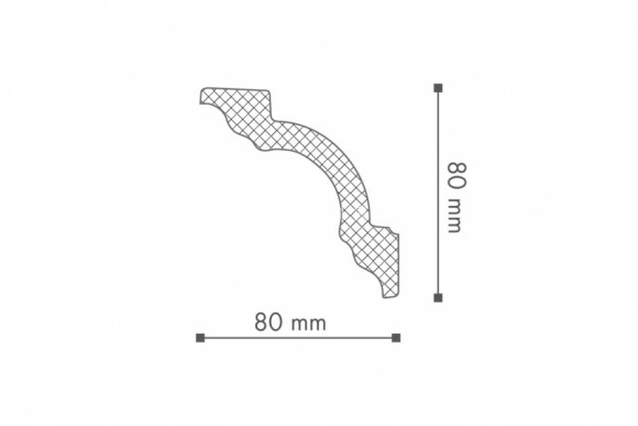 Потолочный плинтус NMC Nomastyl А1 белый полистирол 80х80 мм 200 см