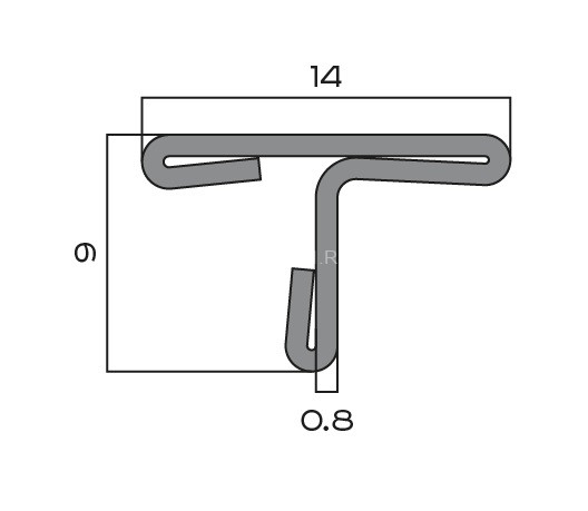 Нержавеющий стальной Т-профиль 14 мм NEEXY PVS90-12 EMG тисненый серый 2.7 м