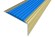 Алюминиевый угол-порог 26х50 мм с резиновой вставкой АУ-50-Анод золото-синий 2,0 м