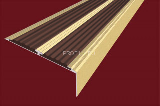 Порог угловой 70х22 мм алюминиевый противоскользящий АУ-70-Анод золото-темно-коричневый 2,0 м Порог угловой 70х22 мм алюминиевый противоскользящий АУ-70-Анод золото-темно-коричневый 2,0 м