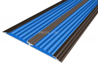 Полоса 70 мм с 2-мя резиновыми вставками алюминиевая АП-70-Анод коньяк-синий 3,0 м